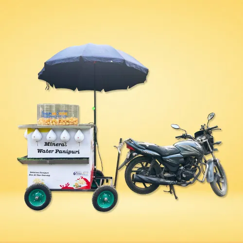 Panipuri Filling Machine With Bike Trolley Cart